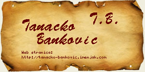 Tanacko Banković vizit kartica